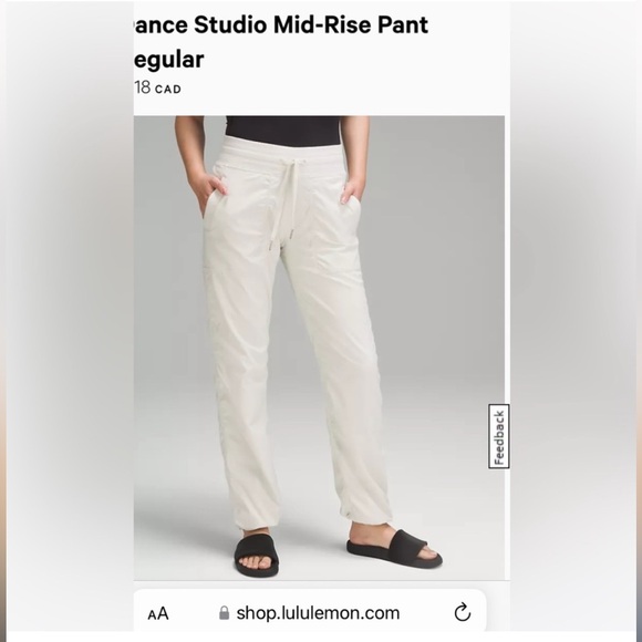 Lululemon 4 Pant White Pockets Elastic Waistband Drawstring Adjustable NWOT - Picture 2 of 2